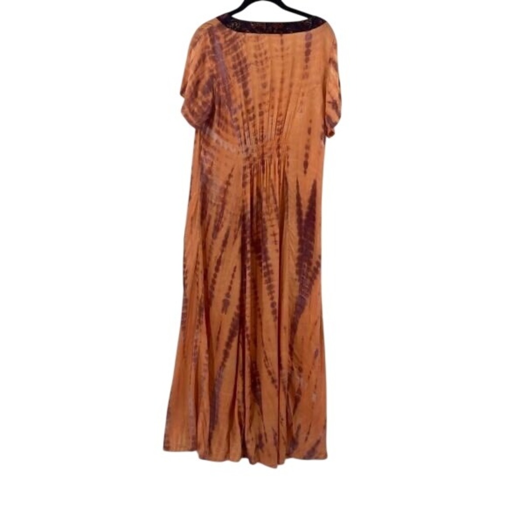 Soft Surroundings Maxi Dress Petite XL Sunset Bali Tie Dye Boho Hippie Festival - Picture 3 of 6